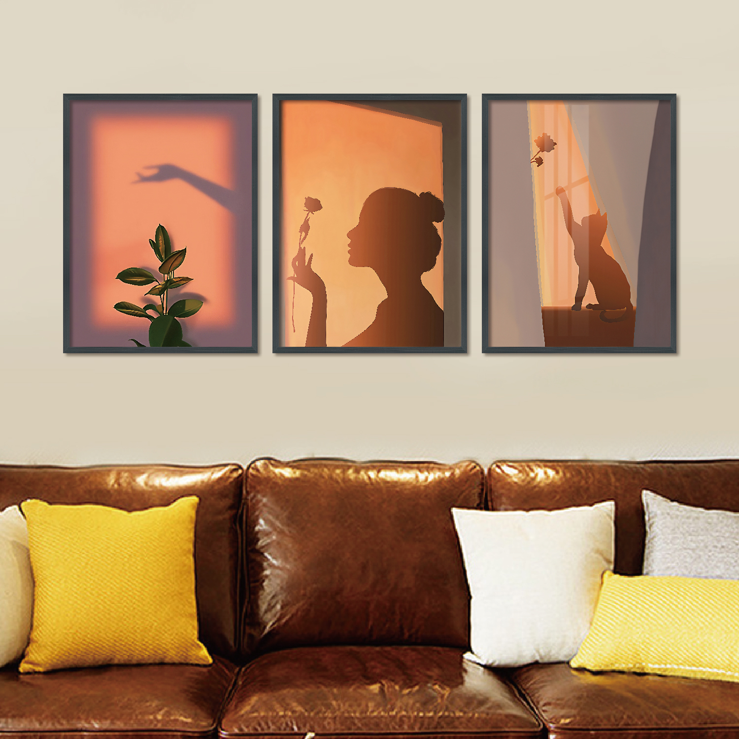Three decorative Paintings (Ambience Girl)