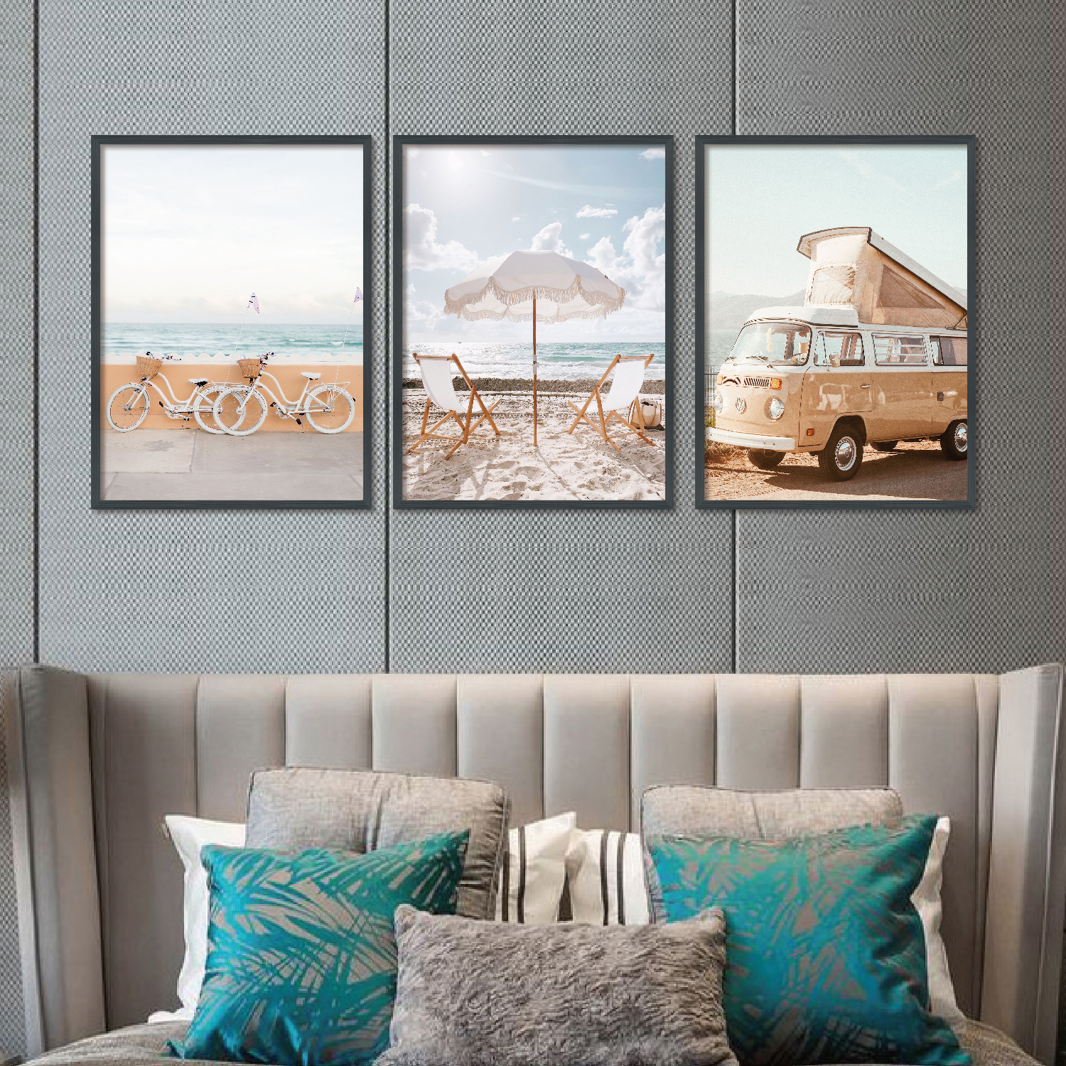 Three decorative Paintings (Beach)