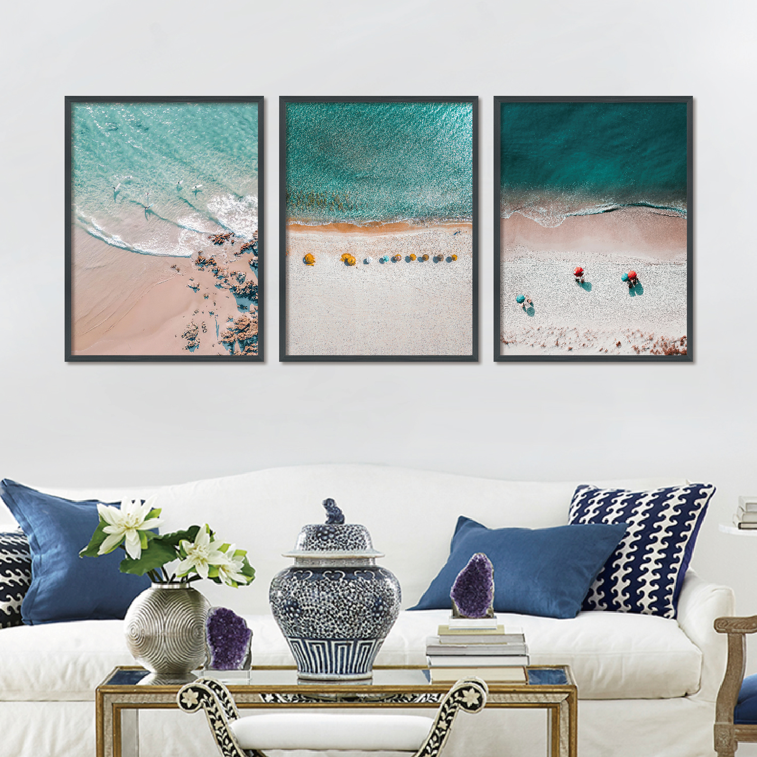 Three decorative Paintings (Seaside)